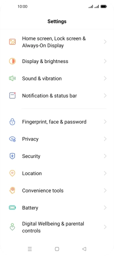Press Fingerprint, face & password.