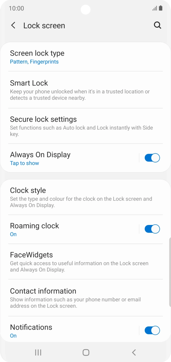 Press Screen lock type and key in the current phone lock code.
