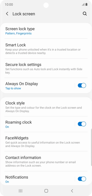 Press Screen lock type and key in the current phone lock code.