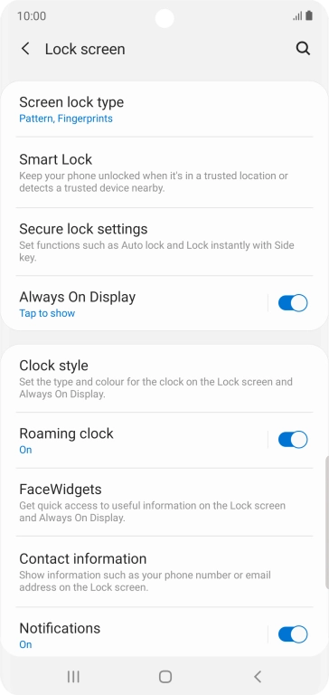 Press Screen lock type and key in the current phone lock code.