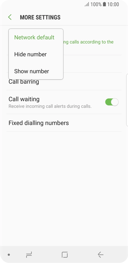 Press Show number to turn on caller identification.