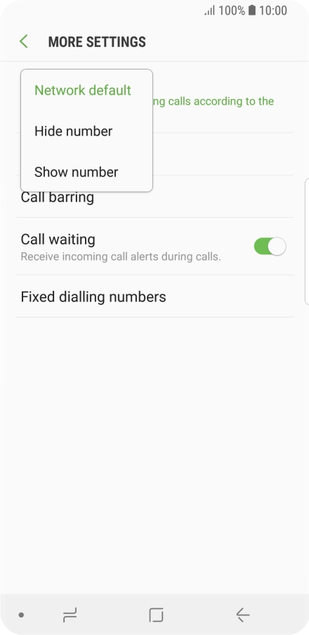 Press Show number to turn on caller identification.