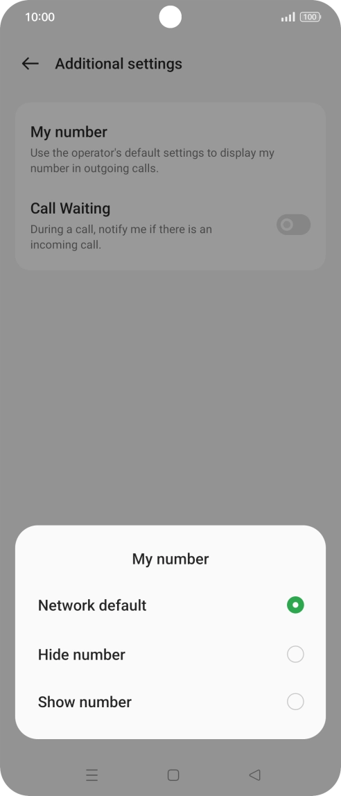 Press Show number to turn on caller identification.