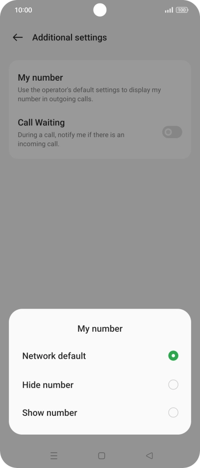 Press Show number to turn on caller identification.
