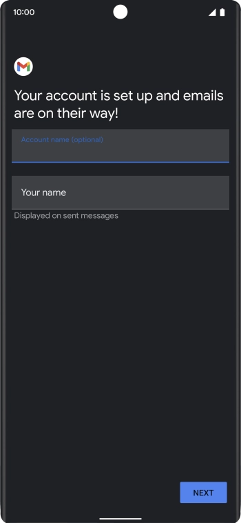Press Your name and key in the required sender name.