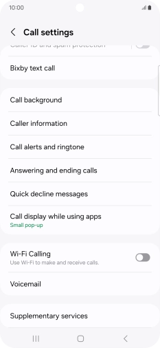 Press Supplementary services.
