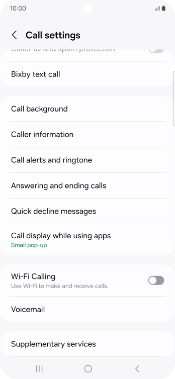 Press Supplementary services.