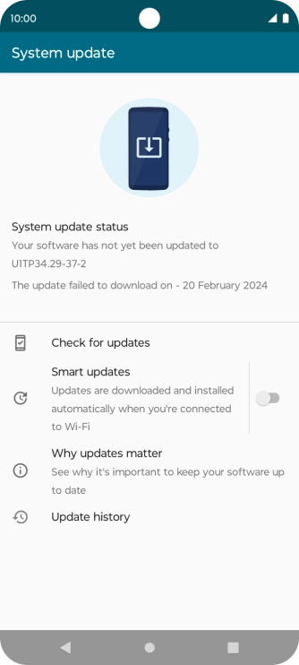 Press Check for updates. If a new software version is available, it's displayed. Follow the instructions on the screen to update the phone software.