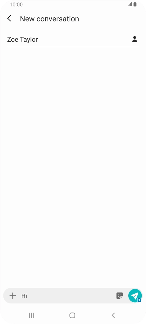 Press the send icon when you've finished your SMS.