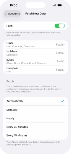 Press the indicator next to 
