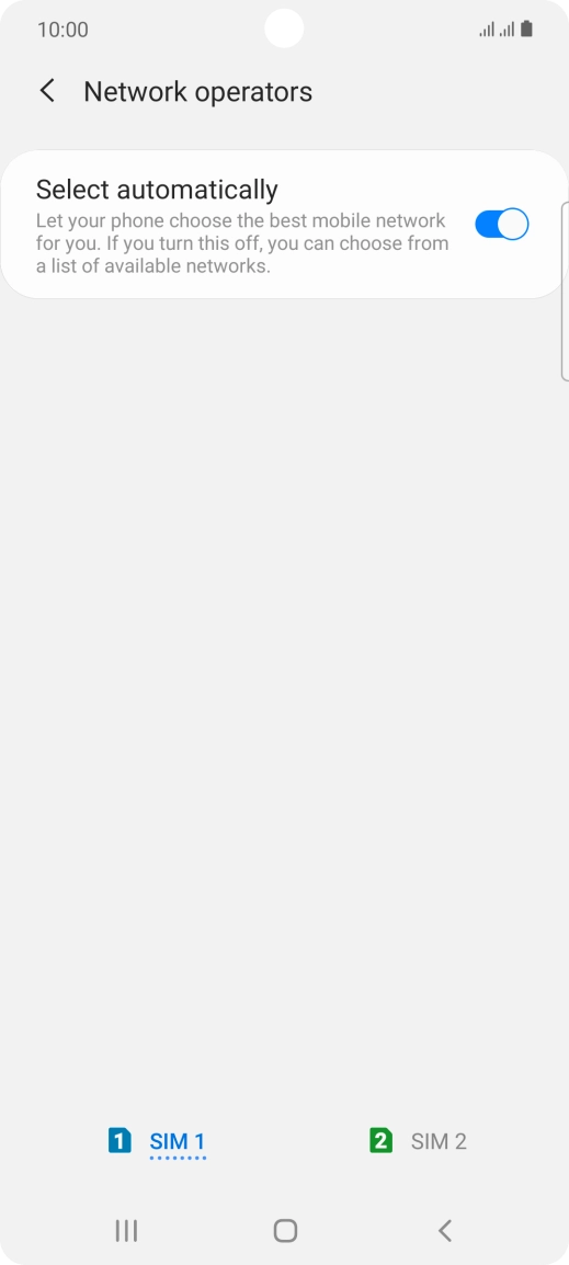 Press the required SIM.