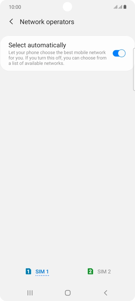 Press the required SIM.