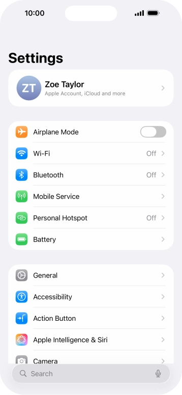 Press Personal Hotspot.