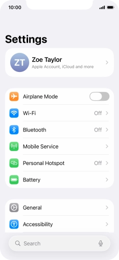 Press Personal Hotspot.