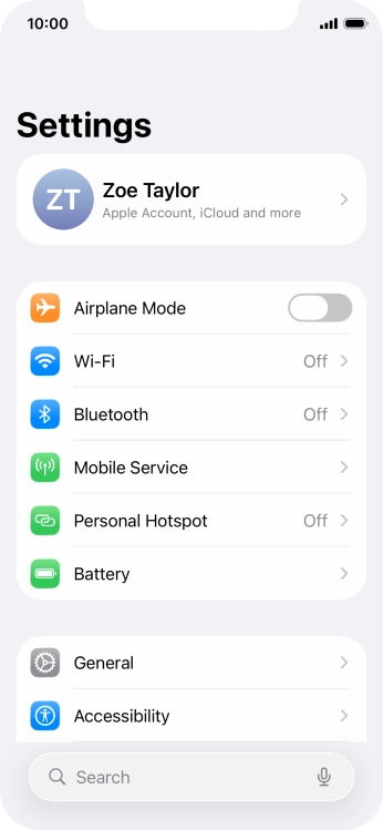 Press Personal Hotspot.