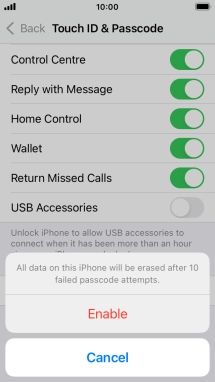 If you turn on the function, press Enable.