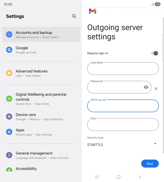 Press the field below 