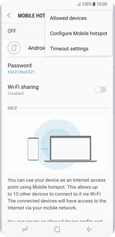Press Configure Mobile hotspot.