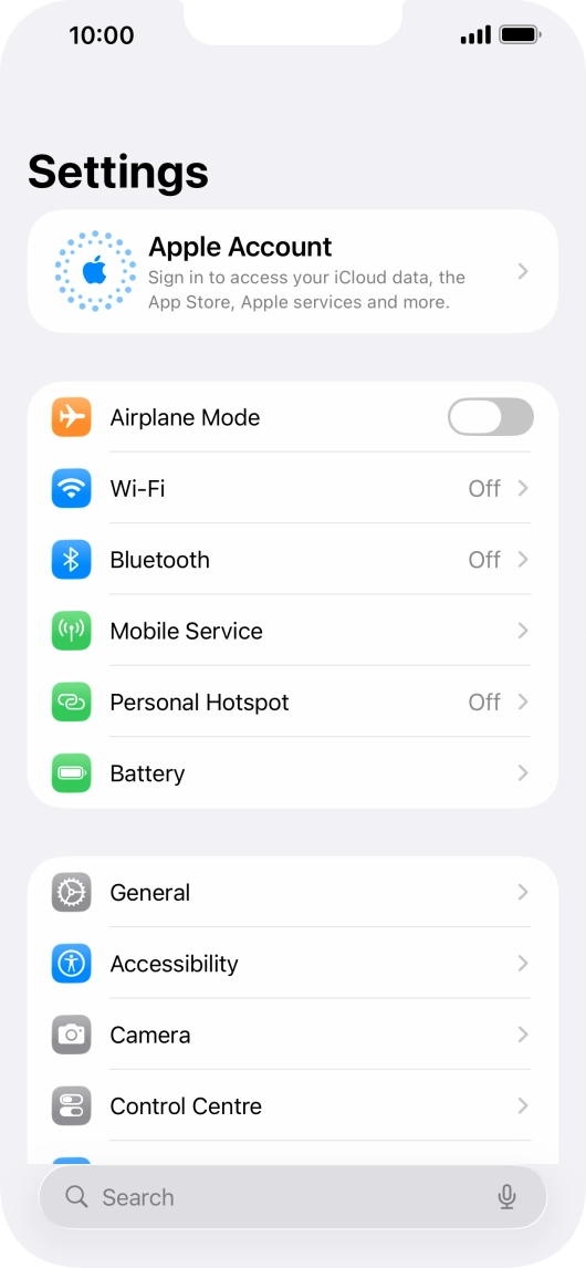 Press Apple Account.