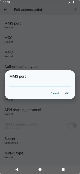 Key in 8080 and press OK.