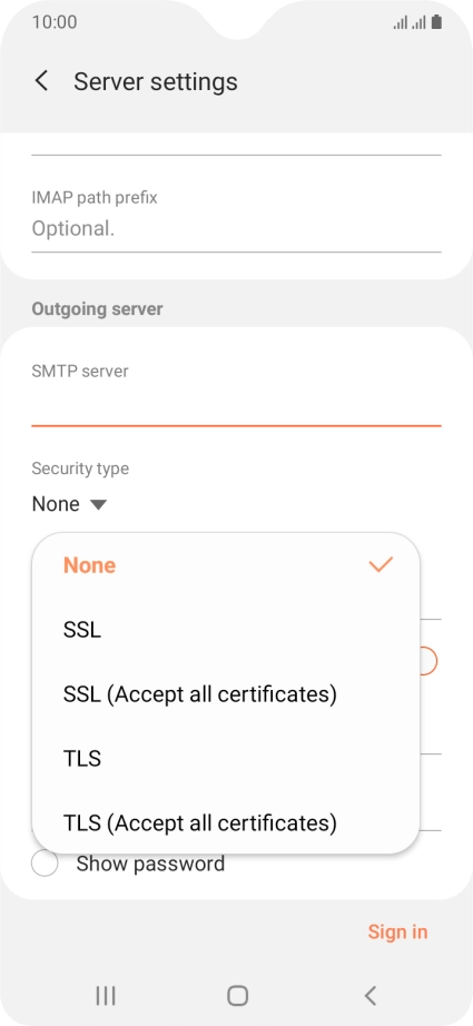 Press None to turn off the function.