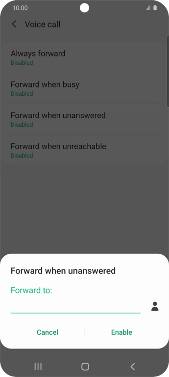 Key in +447953222222 and press Enable.