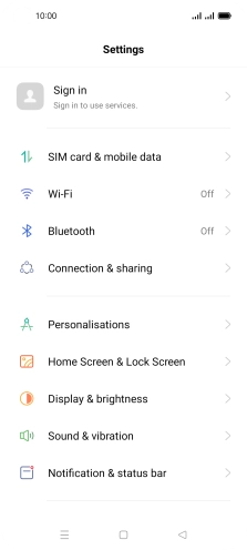 Press SIM card & mobile data.
