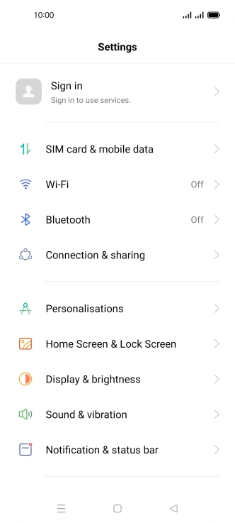 Press SIM card & mobile data.