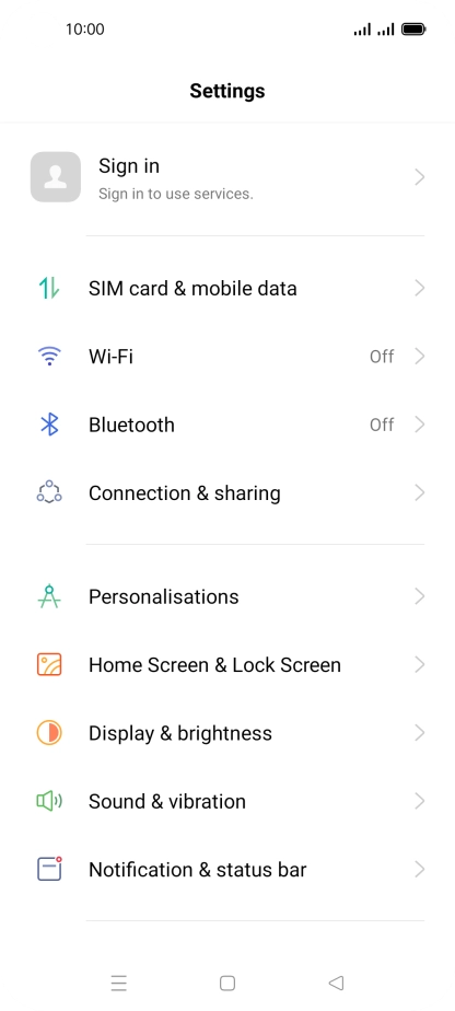 Press SIM card & mobile data.
