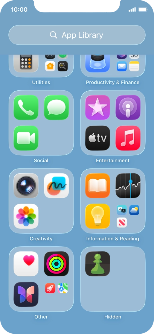 Press and hold the required app.