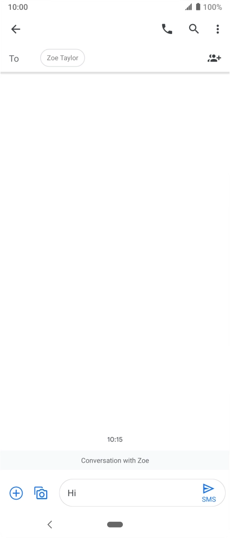 Press the send icon when you've finished your SMS.