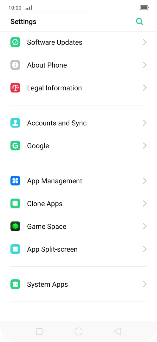 Press Accounts and Sync.