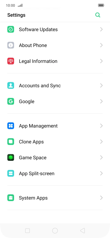 Press Accounts and Sync.