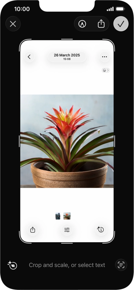 To use visual intelligence via screenshot, take a screenshot and follow the instructions on the screen to use the function.