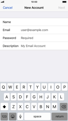 Press Email and key in your email address.