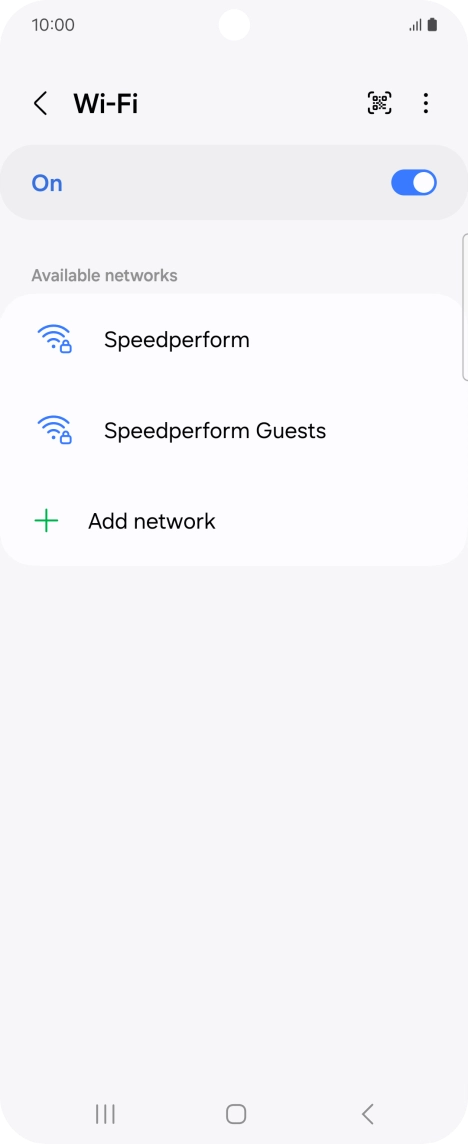 Press the required Wi-Fi network.