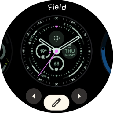 Press the required watch face.