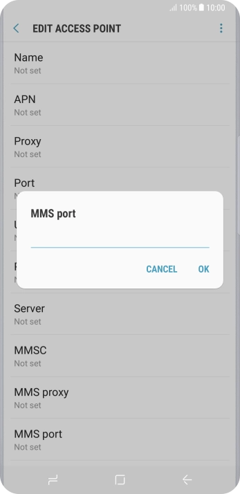 Key in 8080 and press OK.