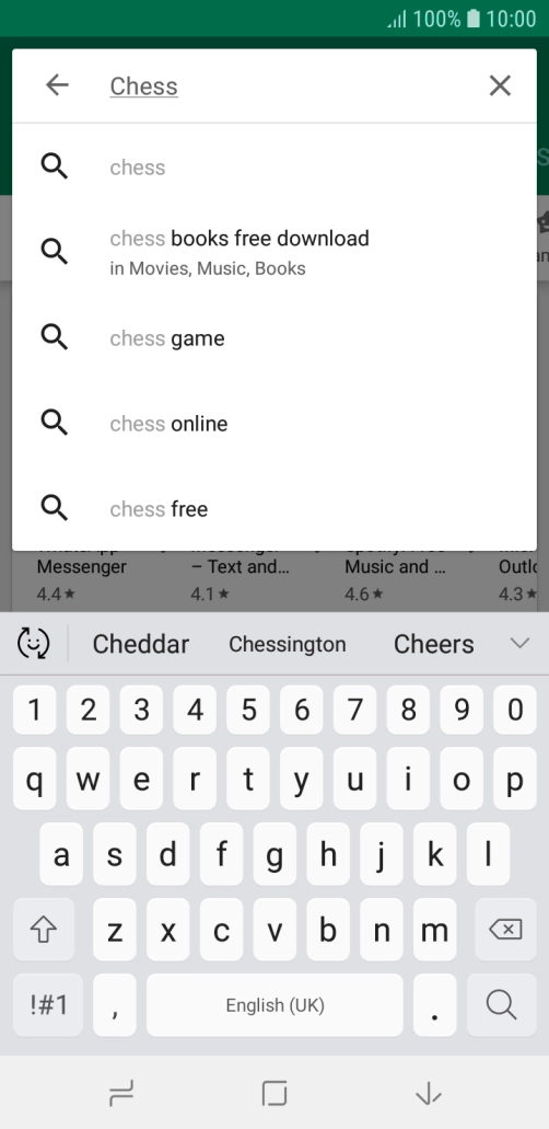Key in the name or subject of the required app and press the search icon.