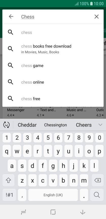 Key in the name or subject of the required app and press the search icon.