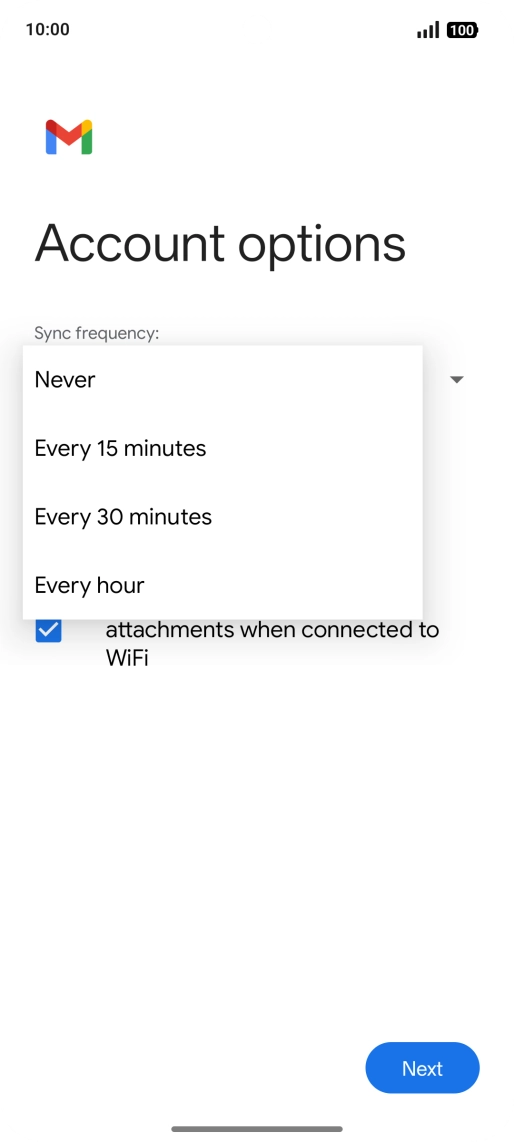 Press the required setting.