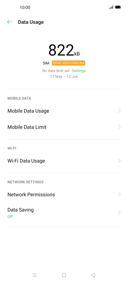 The total data usage is displayed.