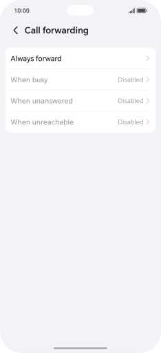 Press the required divert type.