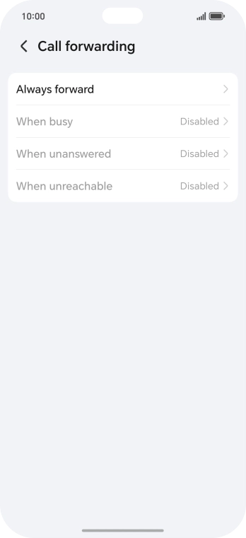 Press the required divert type.