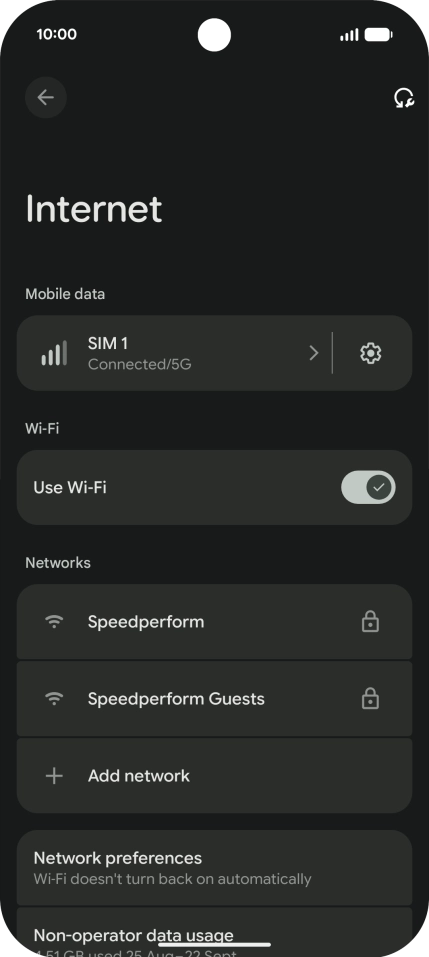 Press the required Wi-Fi network.