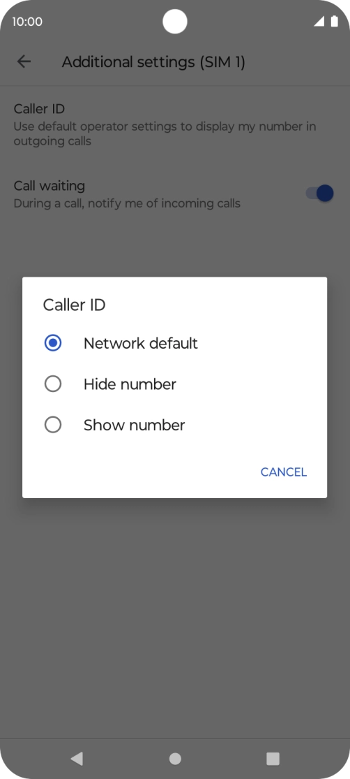 Press Show number to turn on caller identification.