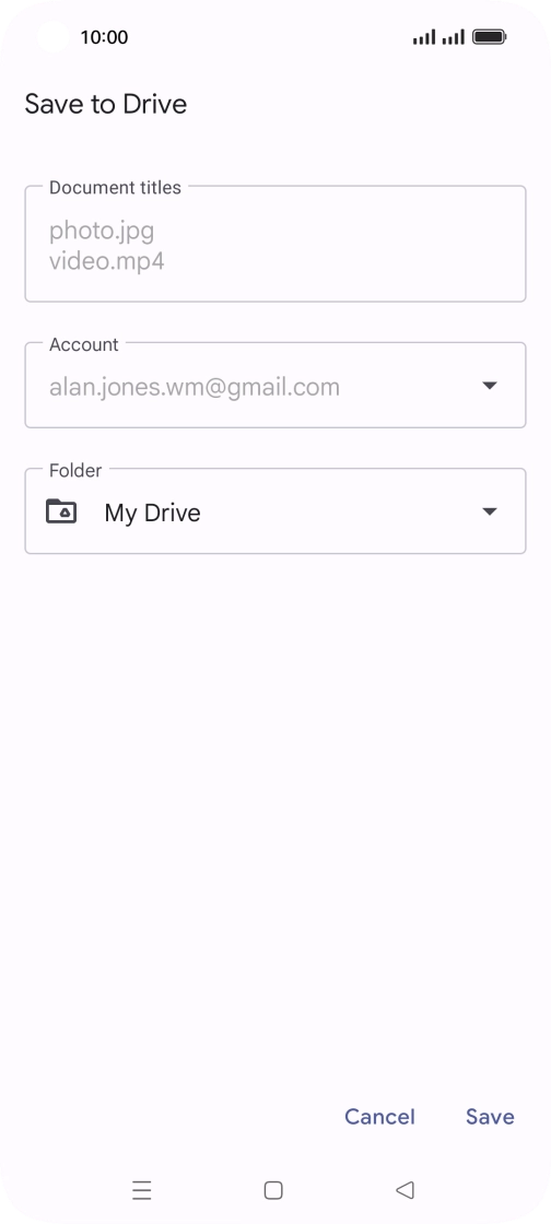 To create a new folder, press the new folder icon and follow the instructions on the screen to create a new folder.