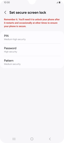 Press the required phone lock code and follow the instructions on the screen to create an additional phone lock code.