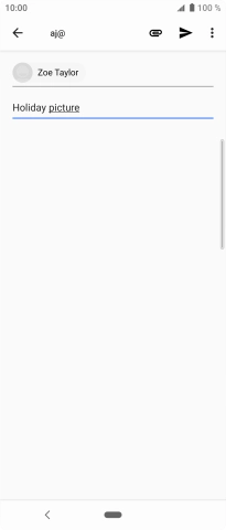 Press the text input field and write the text for your email.