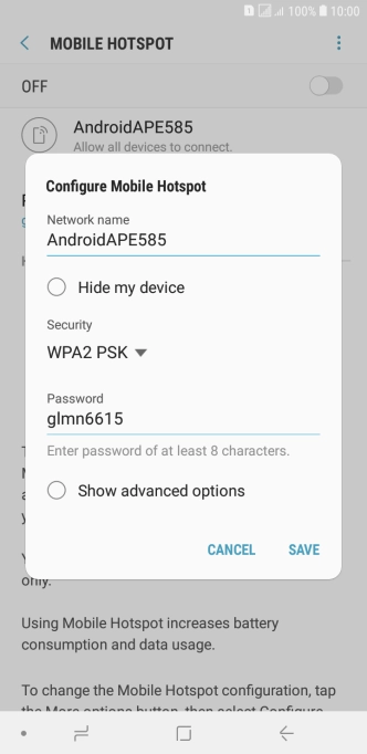 Press the field below 